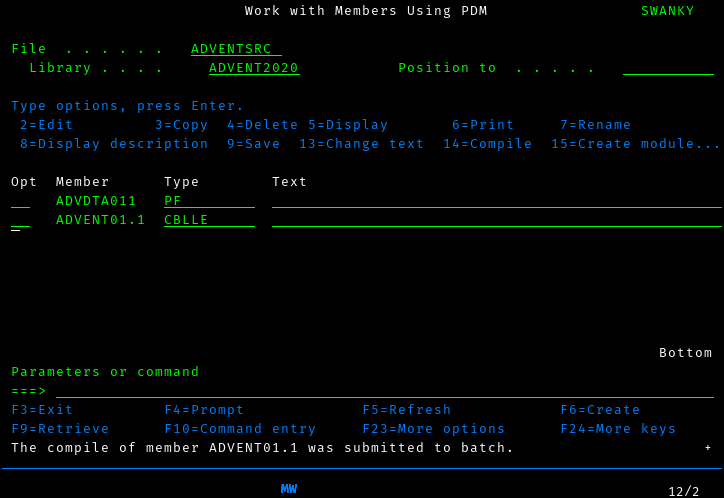 WRKOBJPDM After compiling. How anticlimactic!