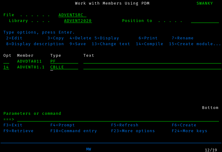 WRKOBJPDM just before compiling